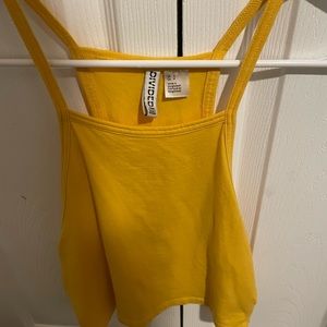 Yellow crop tank top